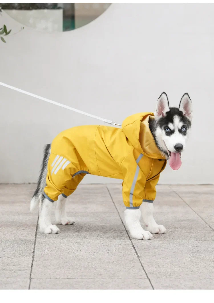 Pet Dog Waterproof Raincoat Jumpsuit Reflective Rain Coat Sunscreen Dog Outdoor Clothes Jacket for Small Medium Dog Pet Supplies