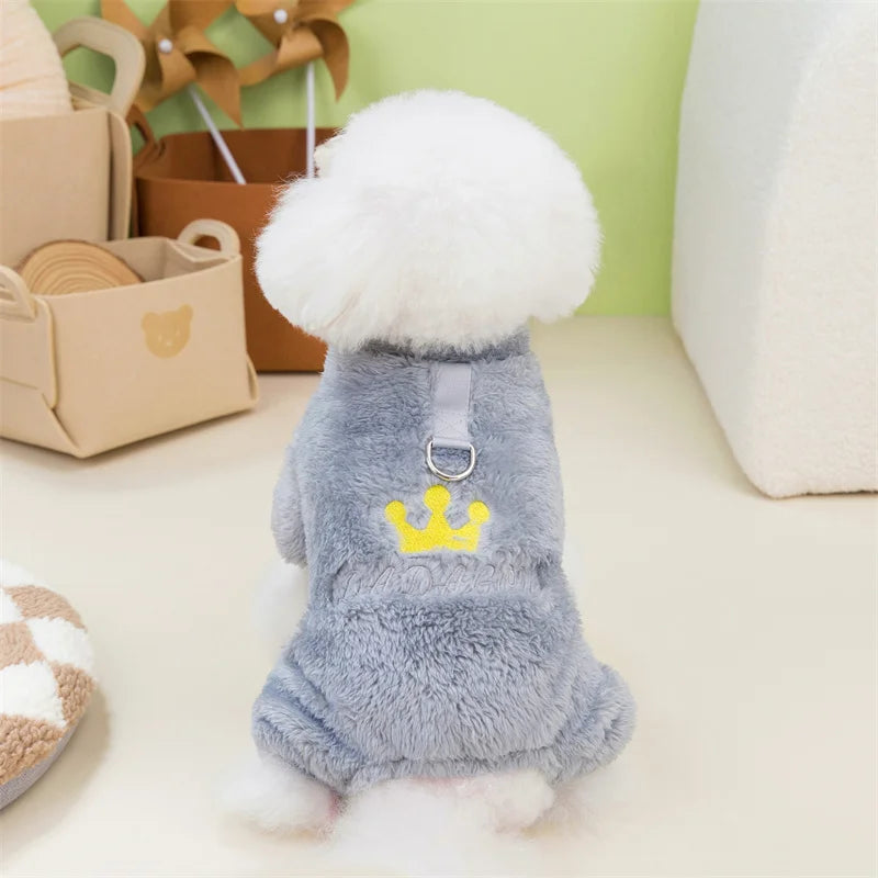 Winter Warm Fleece Pet Dog Jumpsuit for Small Medium Dogs Puppy Cat Pajamas Coat Chihuahua Clothes Pets Costume Yorkie Outfits