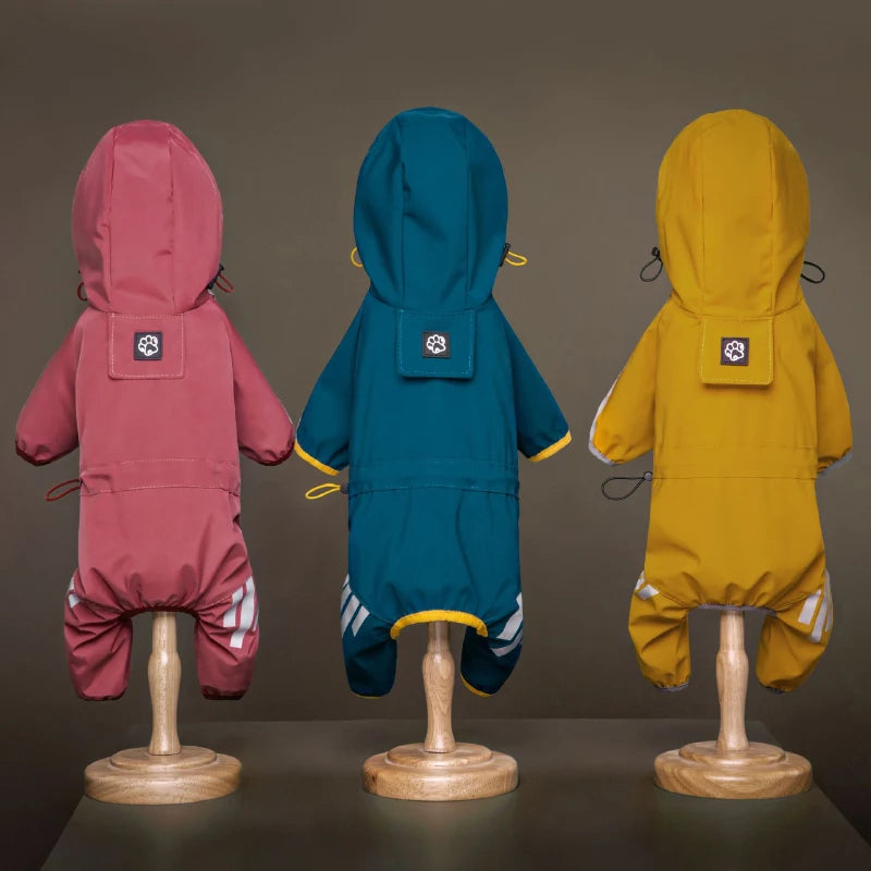 Waterproof Pet Clothes PU Dog Raincoat with Hood for Small Medium Dogs Cats Jacket Chihuahua Hoodie Poodle Pug Jumpsuit Outfits