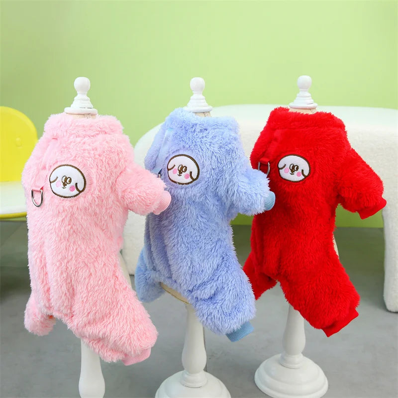 Winter Warm Fleece Pet Dog Jumpsuit for Small Medium Dogs Puppy Cat Pajamas Coat Chihuahua Clothes Pets Costume Yorkie Outfits