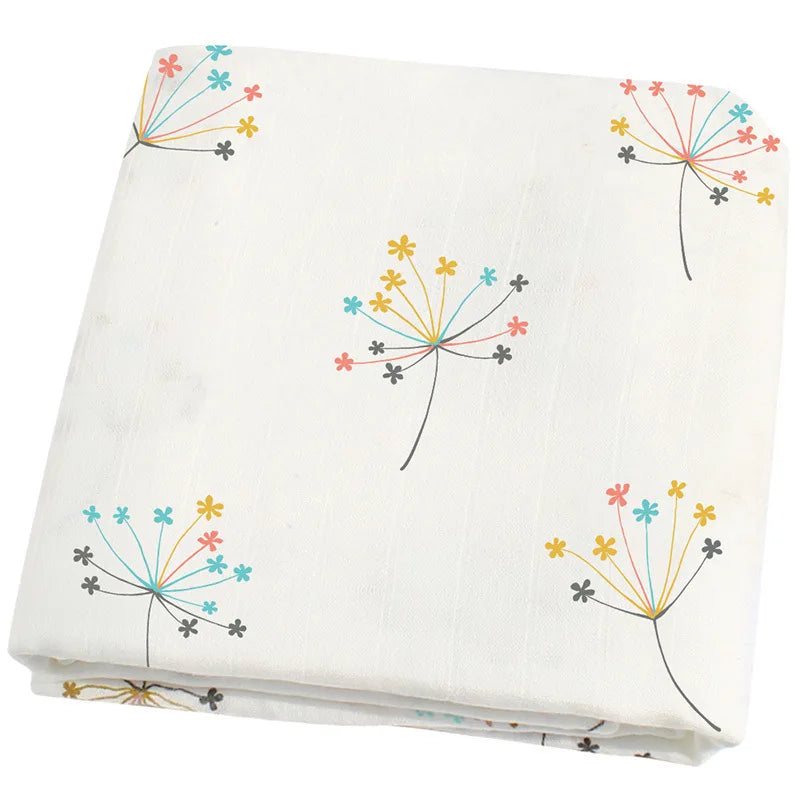 Teddy Bear Muslin Swaddle Baby Blanket Super Soft 70% Bamboo 30% Organic Cotton 2 Layers Infant Baby Swaddle Wrap Blanket