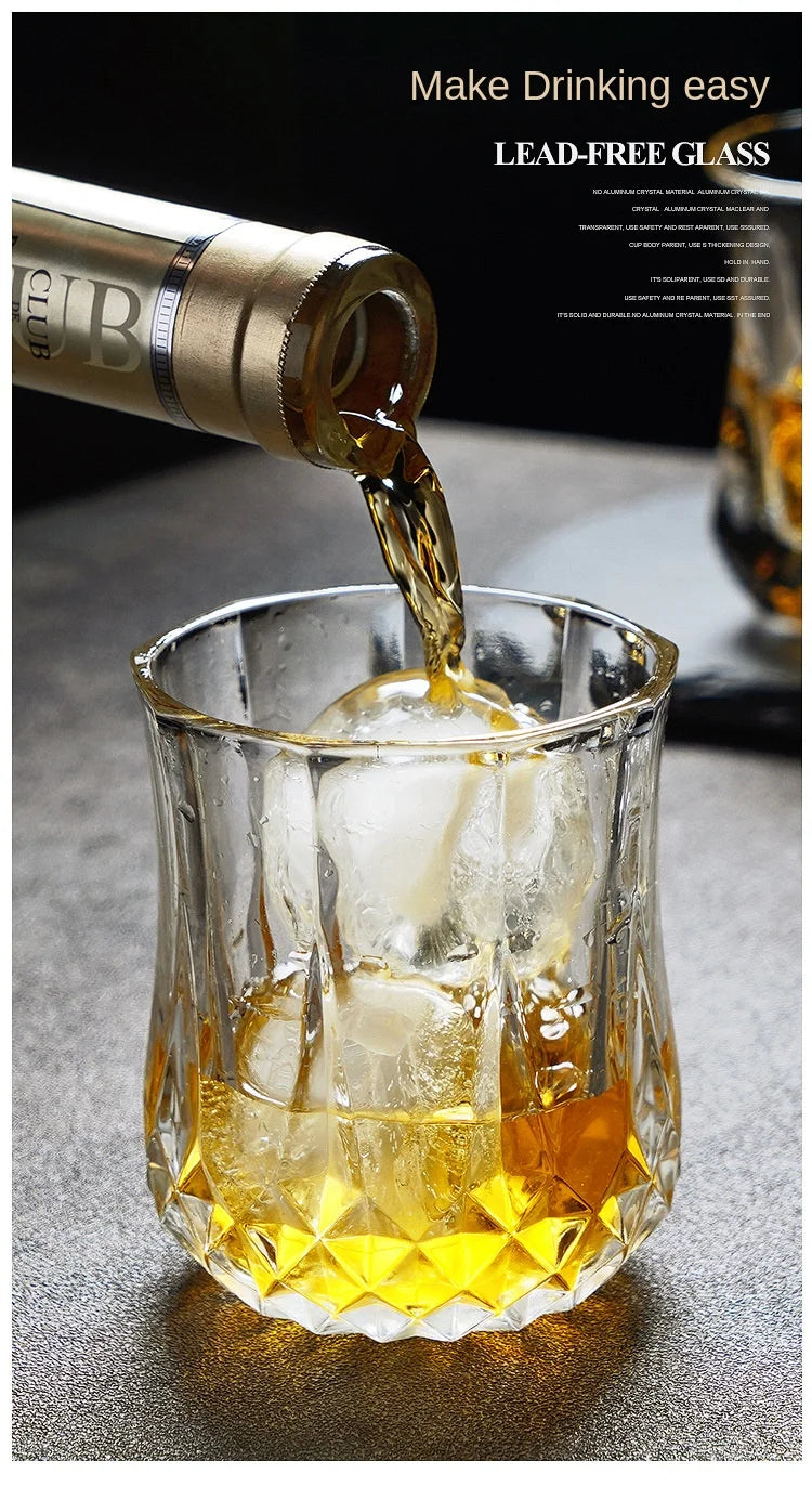 Whiskey Glass Cup Crystal Whisky Glasses Cups for Alcoho Drinking Scotch Bourbon Whisky Cognac Vodka Gin Tequila Rum Home Bar