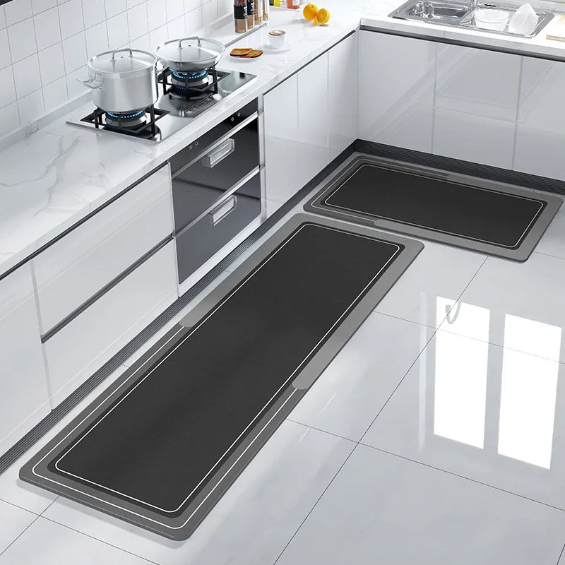 Simple diatom mud kitchen floor mat absorbent non-slip mat can be scrubbed dirty wear-resistant door mat quick dry mat