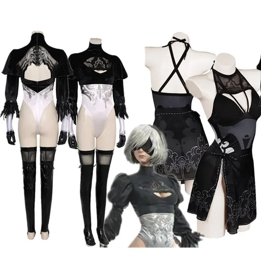 90-NieR Automata 2B Cosplay Costume Donna Tuta Halloween