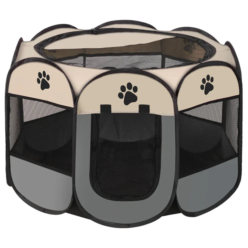 Portable Foldable Pet Tent Kennel Octagonal Fence Puppy Shelter Easy To Use Outdoor Easy Operation Large Dog Cages Cat Fences