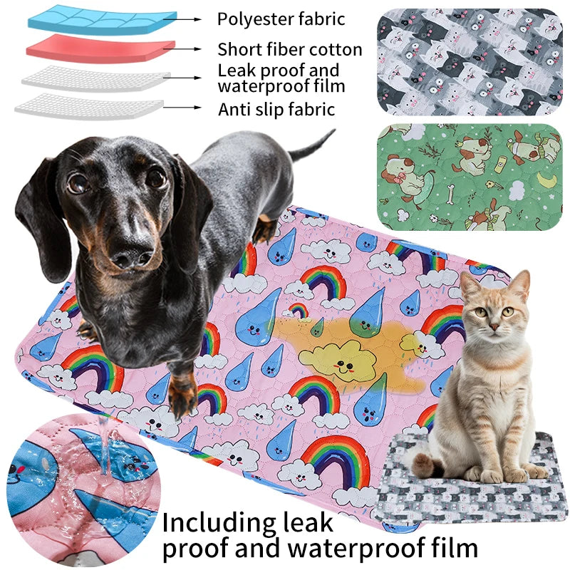 Tappetini Washable Pet Pee Pad Pet Diaper Mat Reusable Mats for Dogs Dog Bed Urine Washable Dog Training Pad Four Seasons Pet Mat Urine