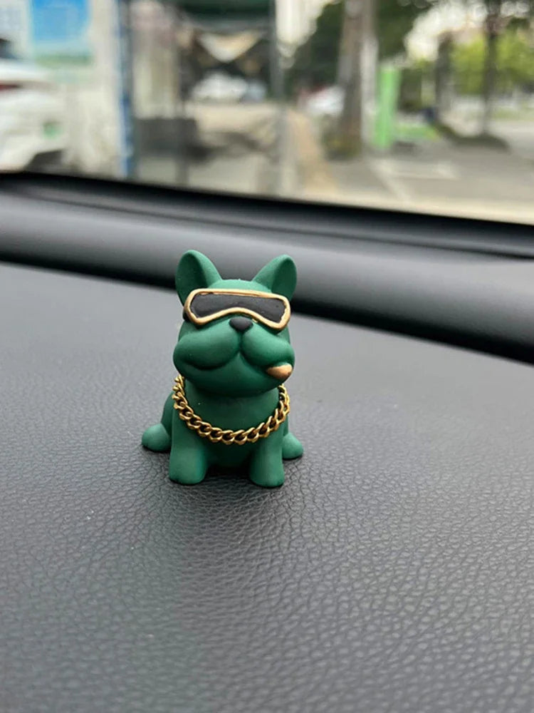 Wear-resistant Bulldog Car Ornaments Feel Comfortable Resin Material Car Dashboard Decoration Car Accessories Interior Decor