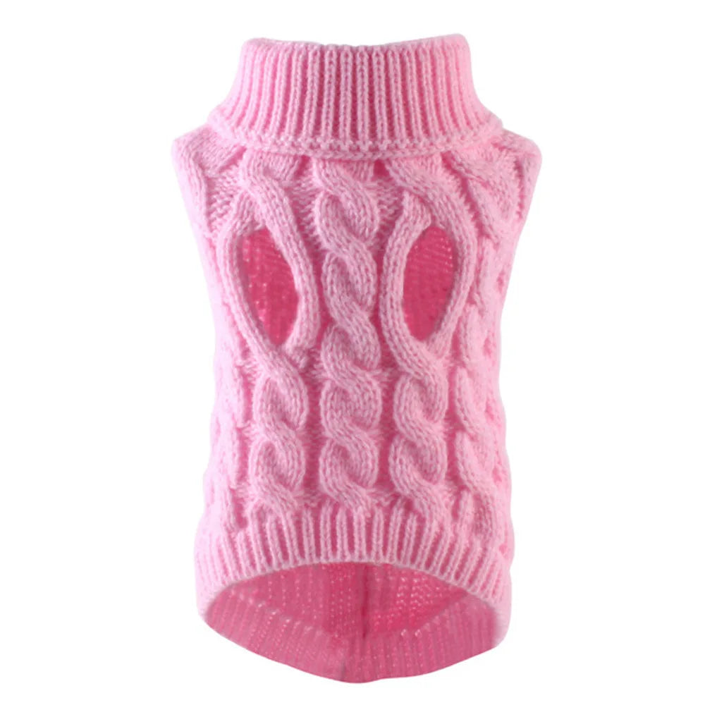 Vestiti New Pet Small Pet Dog Clothes Sweater Fashion Autumn Winter Solid Fried Dough Twists Knitting Warm Comfort Clothing