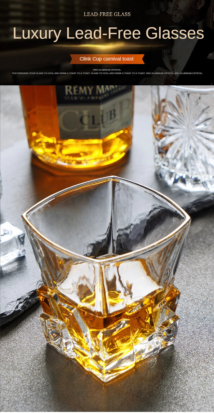 Whiskey Glass Cup Crystal Whisky Glasses Cups for Alcoho Drinking Scotch Bourbon Whisky Cognac Vodka Gin Tequila Rum Home Bar