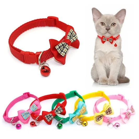 1PC Cute Dog Collar Bow Adjustable Bow Tie Beautiful Collar With Bell For Cats Rabbits And Puppies Pet Supplies Dog Accessories