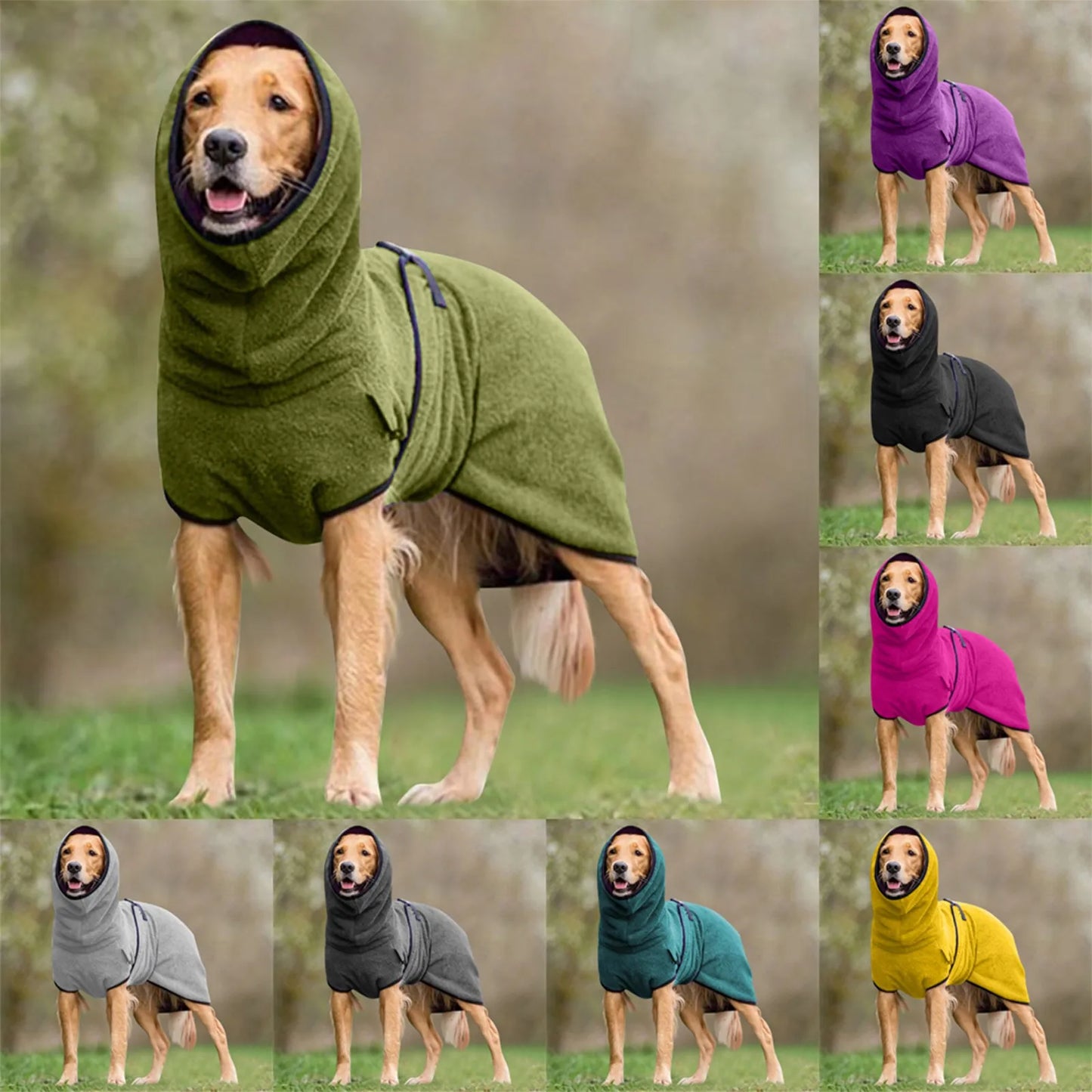 Vestiti Pullover Pet Clothing Velvet Dog Thickened Warm Hooded Solid Color Dog Clothing