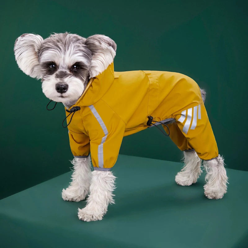 Waterproof Pet Clothes PU Dog Raincoat with Hood for Small Medium Dogs Cats Jacket Chihuahua Hoodie Poodle Pug Jumpsuit Outfits