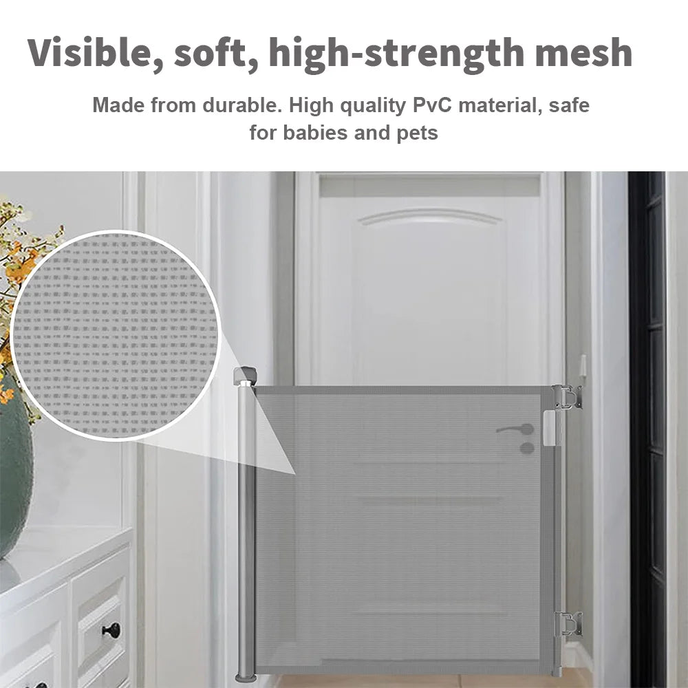 [UK Stock] Dog Fences Pet Dog Barrier Fences Stair Gates for Dogs, Retractable Stair Gate Portable Baby Safety Gate for Child