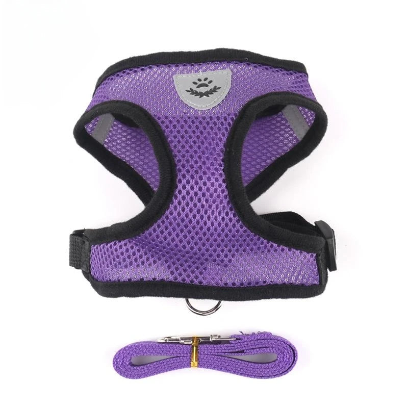 Vestiti Cat Dog Harness with Lead Leash Adjustable Vest Polyester Mesh Breathable Harnesses Reflective sti for Small Dog Cat accessories