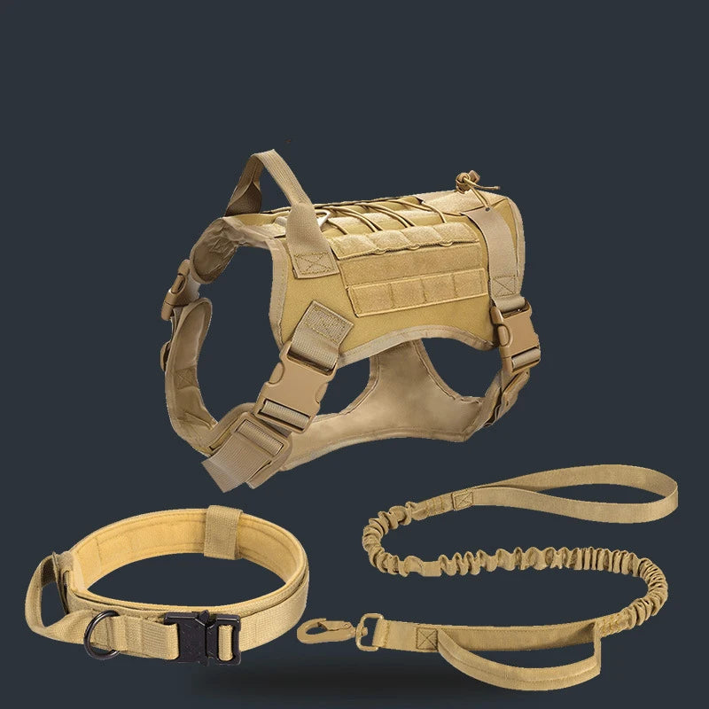 Tactical Dog Harness Military Pet German Shepherd  Pet Training Vest Dog Harness and Leash Set for Small Medium Large Dogs