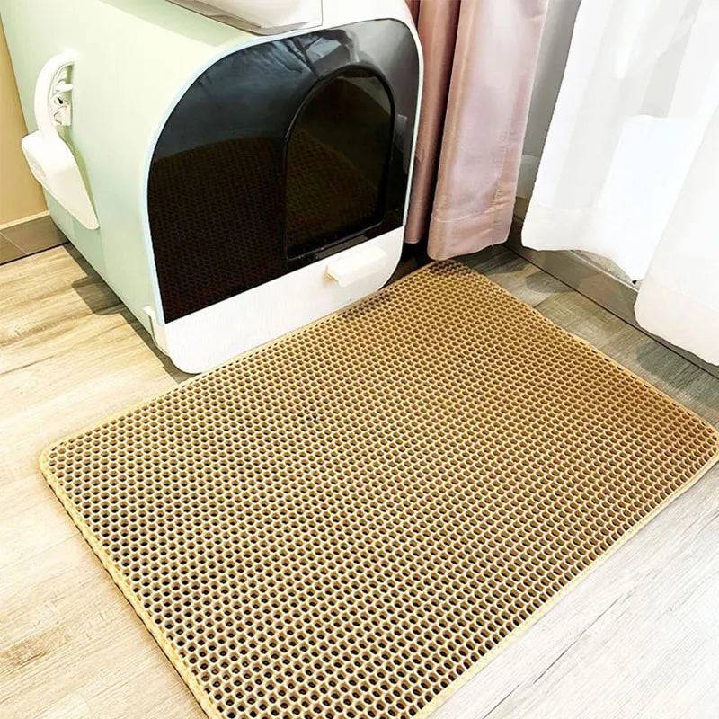 Tappetini Pet Cat Litter Mat Waterproof Double Layer Cat Litter Trapping Pet Litter Box Mat Clean Pad Products For Cats Accessories