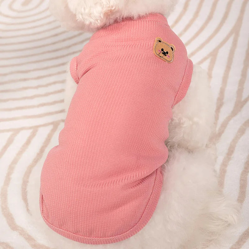 Vestiti Dog Vest Pet Cat Clothing Four Colors Of Polyester Fabric Breathable Sweat Resistant Easy To Clean Fun Viewing