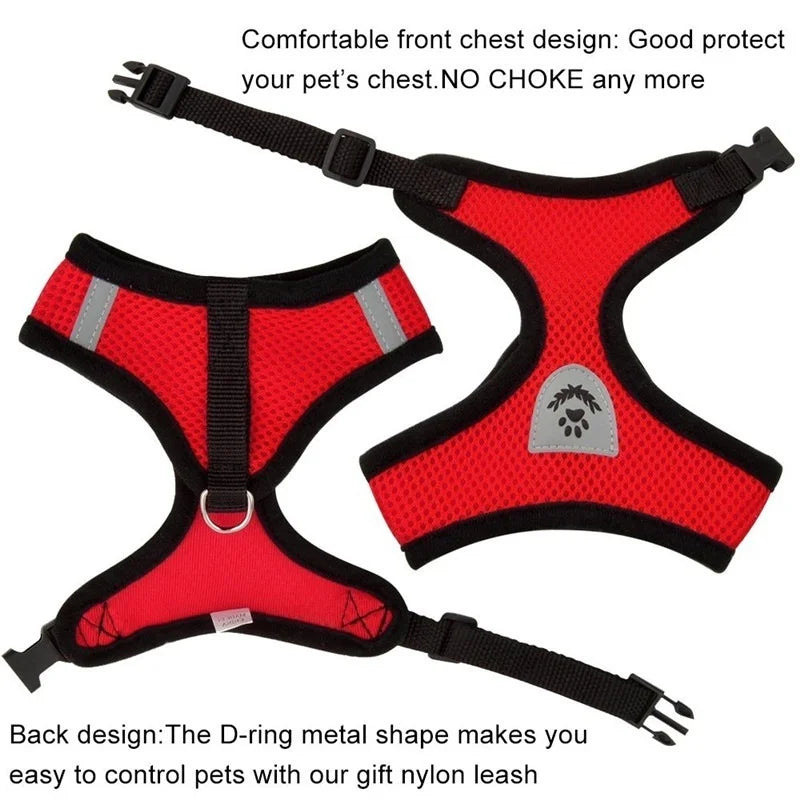 Vestiti Cat Dog Harness with Lead Leash Adjustable Vest Polyester Mesh Breathable Harnesses Reflective sti for Small Dog Cat accessories
