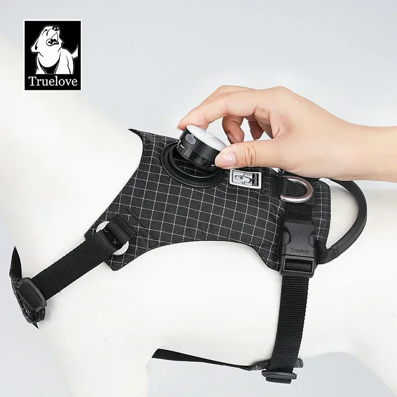 Pettorina Truelove-Pet Harness with LED Light and Tracker Holder, 19 Modes, for Dog, Cat Time, Highly Recommended for Outdoor Use, TLH6771