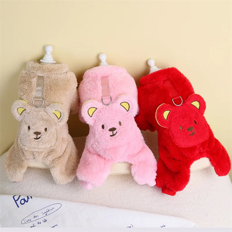 Winter Warm Fleece Pet Dog Jumpsuit for Small Medium Dogs Puppy Cat Pajamas Coat Chihuahua Clothes Pets Costume Yorkie Outfits