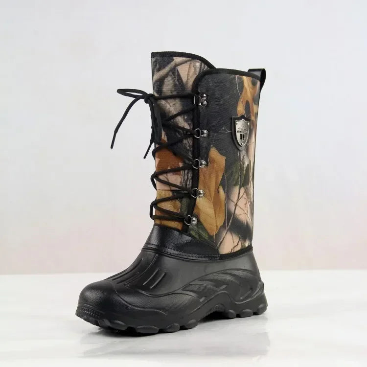 Stivali New Big Tree camouflage men's shoes, high top snow boots, waterproof fishing boots, winter plush boots