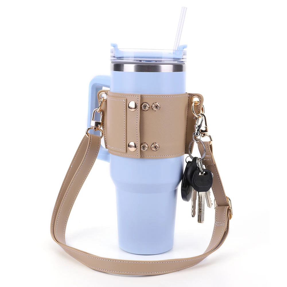 Water Bottle Case Cover Bag With Adjustable Shoulder Strap For Stanley Quencher Cup Sleeve Neoprene Bottle Holder Pouch