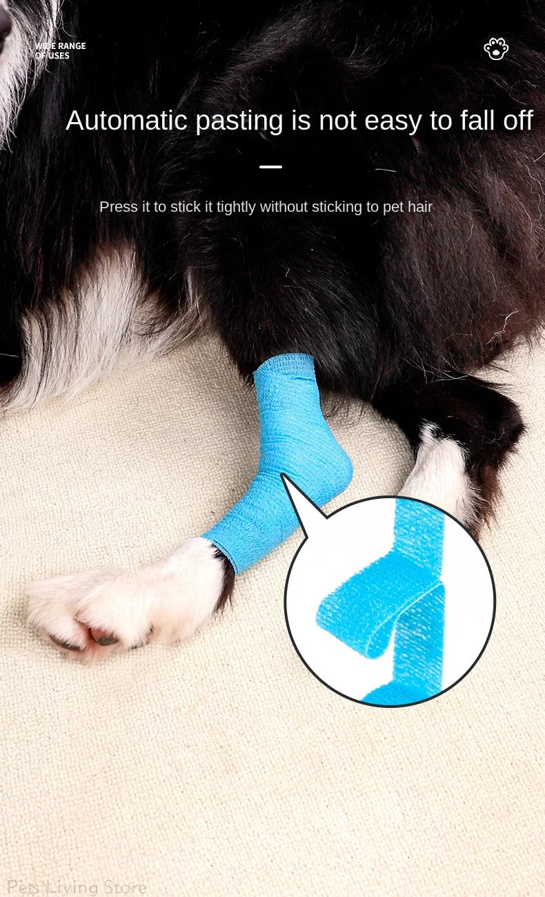 Self-adhesive Elastic Bandage For Pet Nonwoven Bandage Cover Protector Dog Outdoor Retractable Sports Tape Self Adherent Bandage