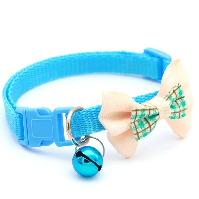 1PC Cute Dog Collar Bow Adjustable Bow Tie Beautiful Collar With Bell For Cats Rabbits And Puppies Pet Supplies Dog Accessories