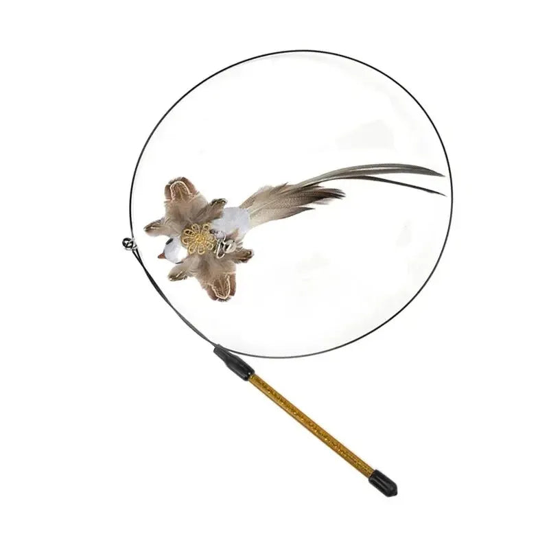 Simulation Bird Interactive Cat Toys Funny Feather Bird with Bell Cat Stick Toy for Kitten Playing Teaser Wand Toys Cat Supplies