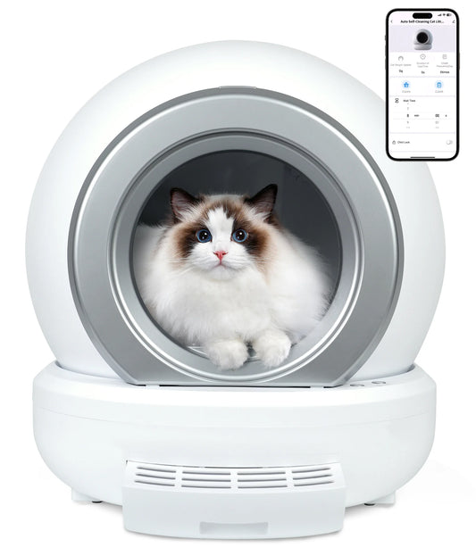 001-Lettiera Automatica Gatti 65L Sensore Infrarossi App Silenziosa