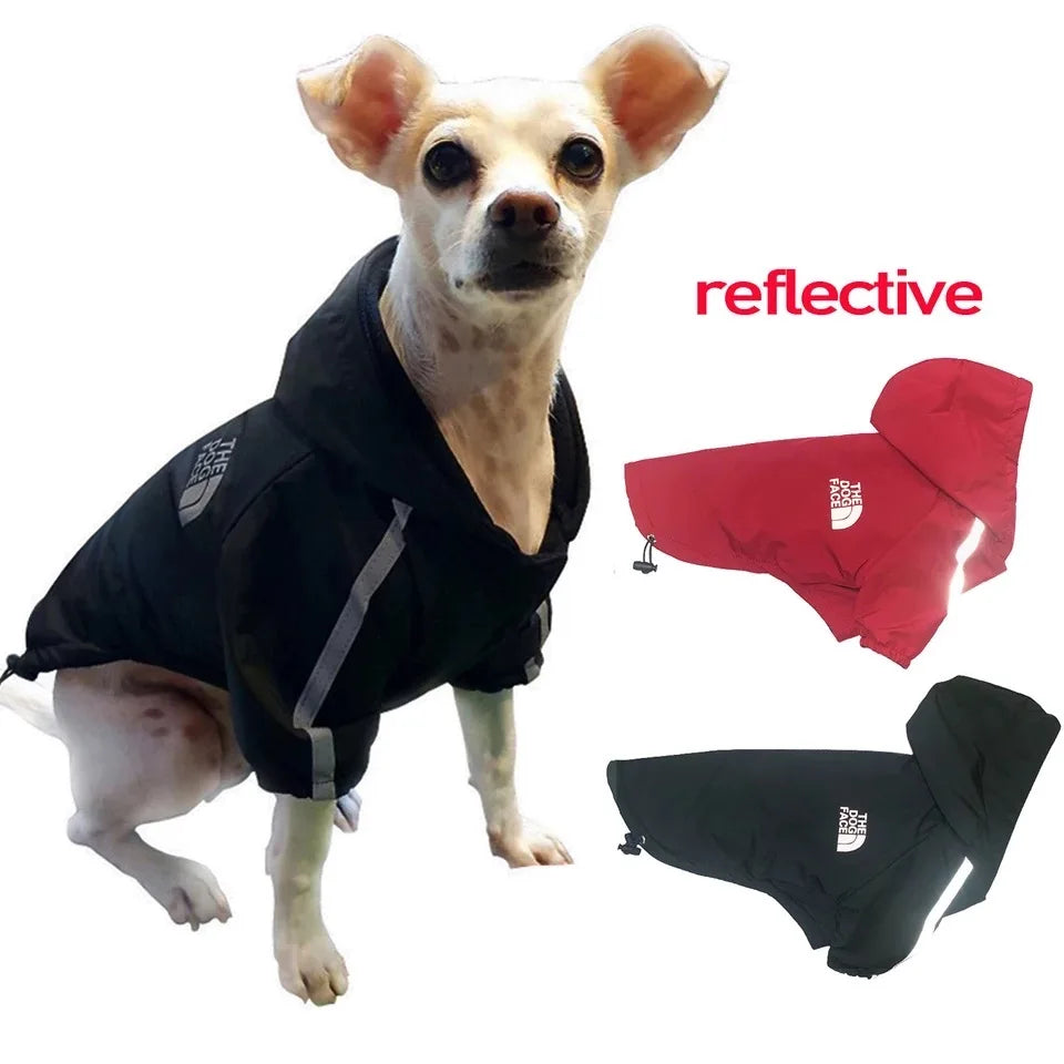 Vestiti Autumn Winter Pet Dog Waterproof Coat Puppy Warm Cotton Jacket The Dog Face Hoodie Reflective Clothing For Dogs Cats Clothing