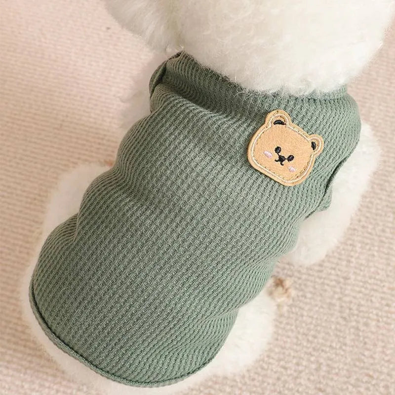 Vestiti Dog Vest Pet Cat Clothing Four Colors Of Polyester Fabric Breathable Sweat Resistant Easy To Clean Fun Viewing