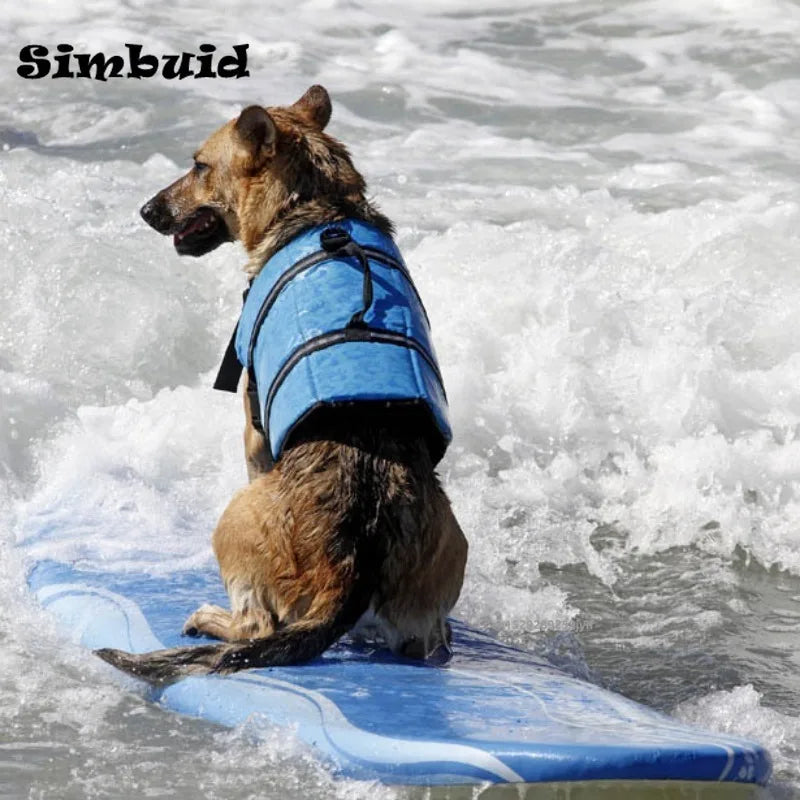 Summer Dog Life Jacket Reflective Adjustable Large Dogs Swimwear Safety Vest Surfing Sailboat Enhanced Buoyancy Pet Lifejackets