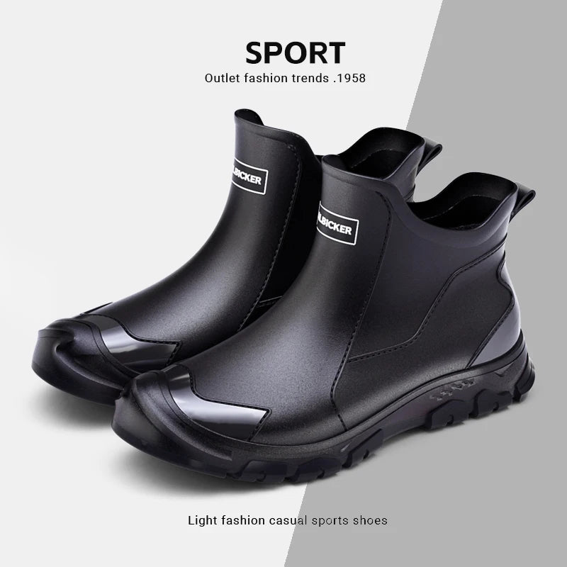 Stivali New Outdoor Non-slip Light Shoes Men Rain Boots Waterproof Rubber Fishing Shoes Durable Waterproof Rubber Fishing Shoes
