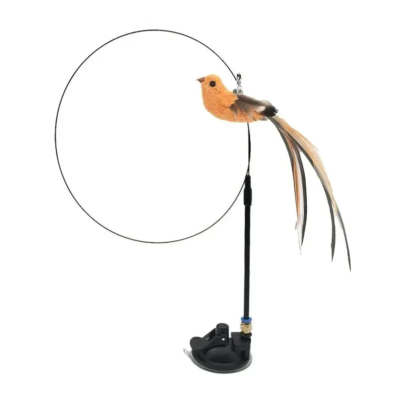 Simulation Bird Interactive Cat Toys Funny Feather Bird with Bell Cat Stick Toy for Kitten Playing Teaser Wand Toys Cat Supplies