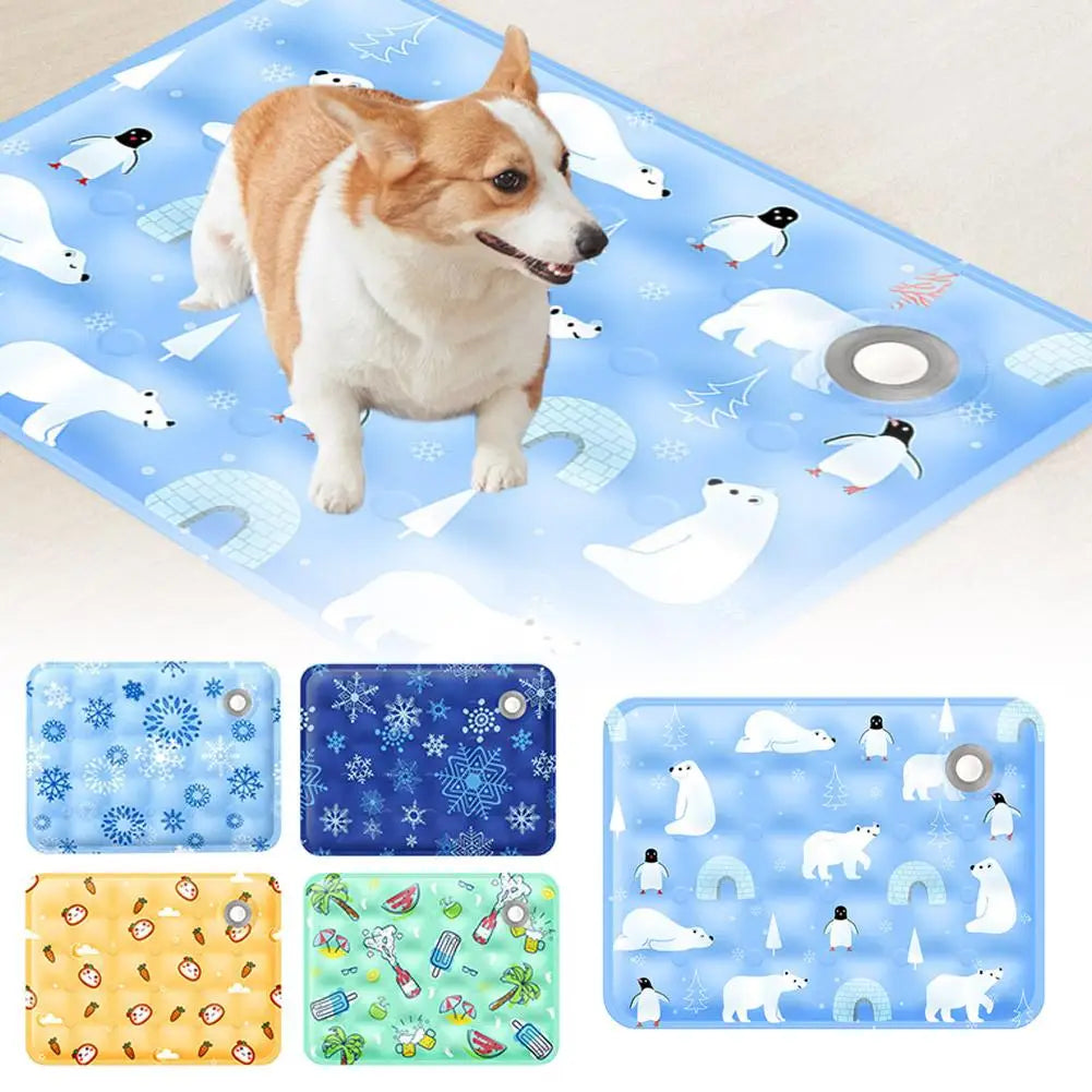 Summer Pet Cooling Mat Breathable Ice Blanket for Dogs Cats Pets Sleep Cold Bed Washable Ice Silk Pads Cushion Pet Accessories