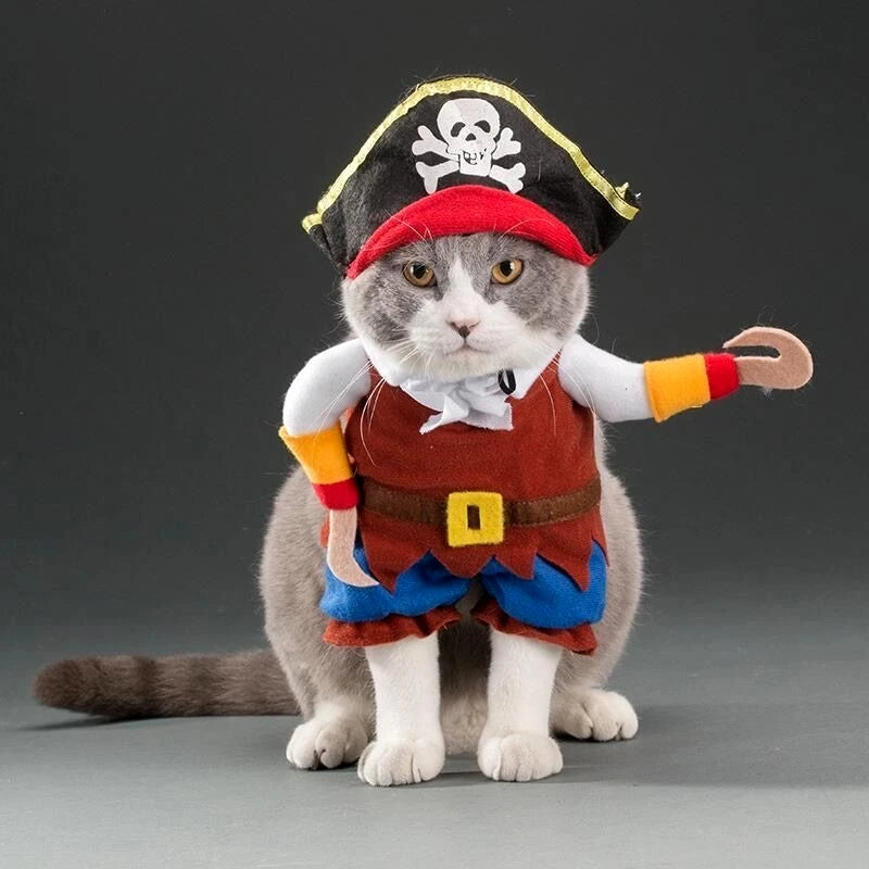 Vestiti Funny Cat Clothes Dog Cat Cosplays Clothes Pet Jumpsuit Suit Halloween Dog Dress Chihuahua French Bulldog Dog Outfits Clothing