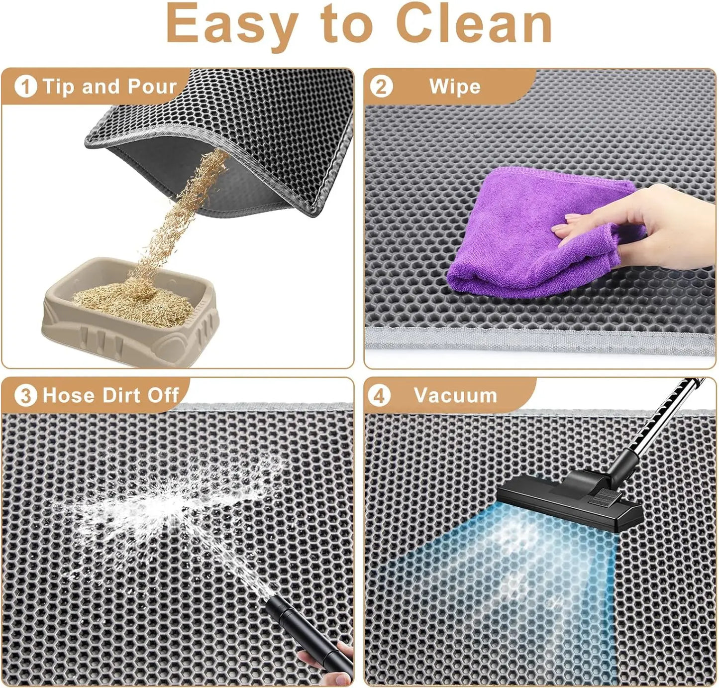 Tappetini Cat Litter Mat Double Layer Pet Non Slip Big Pet Litter Box Filter MatWear Resistant Waterproof Anti-slip Cat Litter Mat