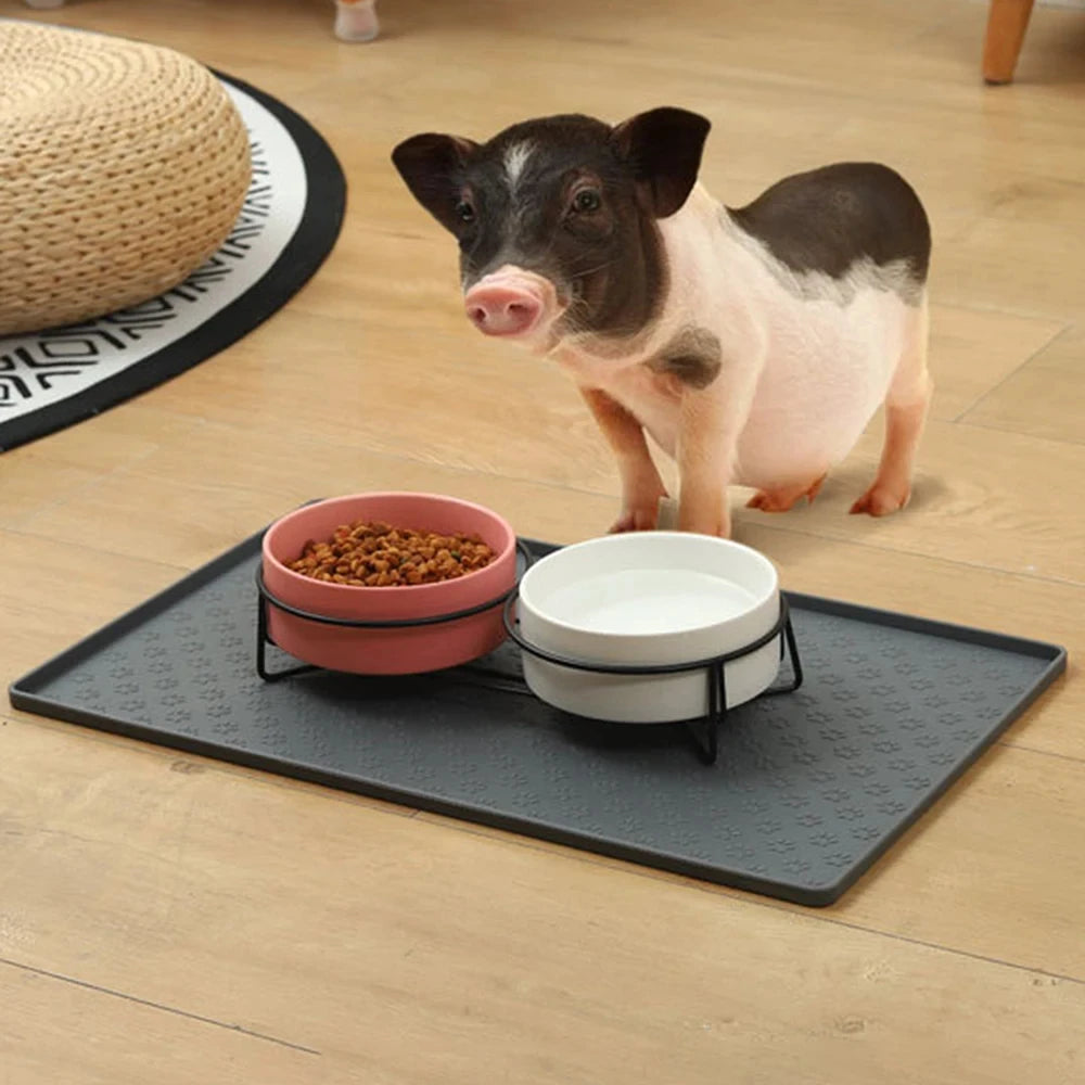 Tappetini Pet Placemat Nonspill Easy to Clean Foldable Cat and Dog Feeding Mat Silicone Non-slip Waterproof Pet Mat
