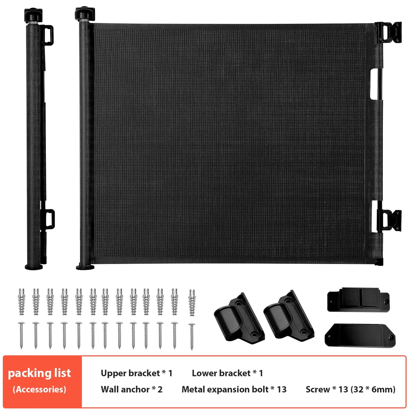 [UK Stock] Dog Fences Pet Dog Barrier Fences Stair Gates for Dogs, Retractable Stair Gate Portable Baby Safety Gate for Child