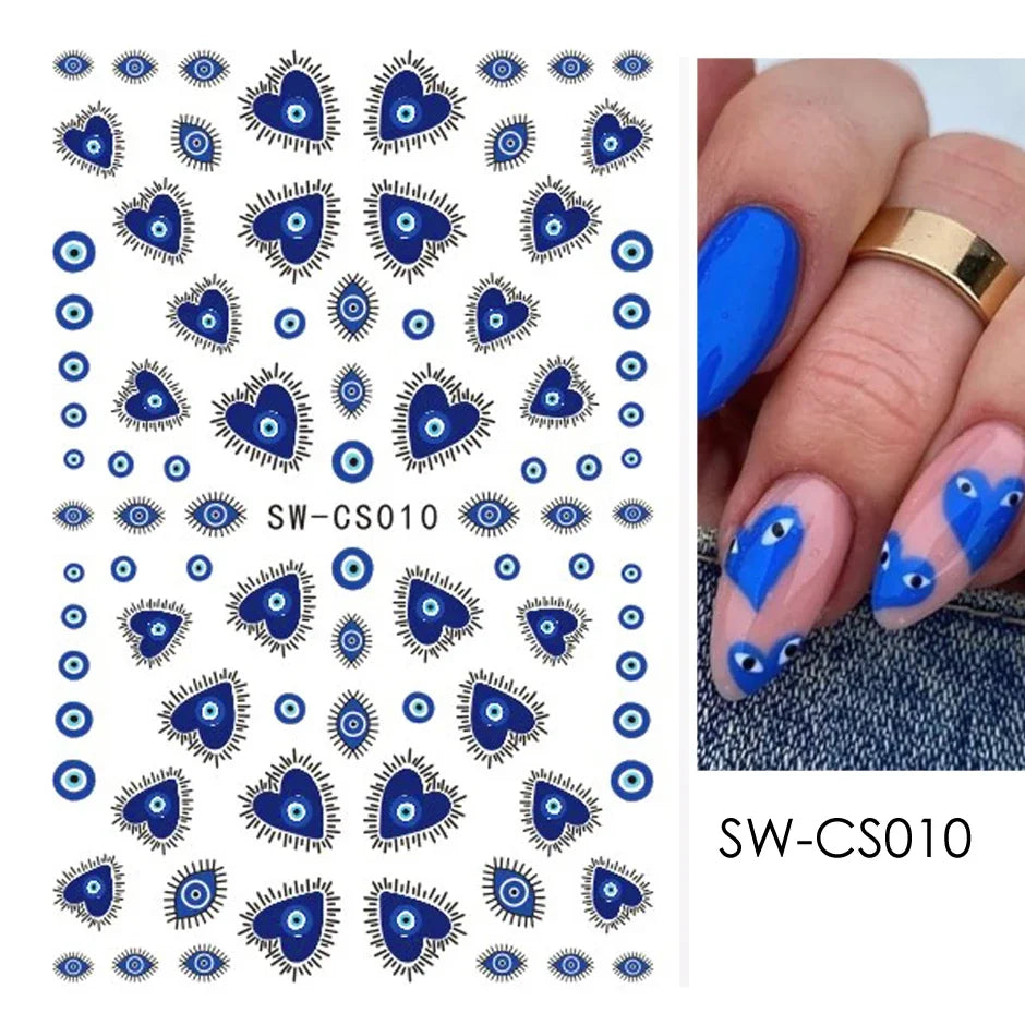 Winter Christmas Nail Sticker Snowflake Magpie Bird 3D Slider Leaf Halloween New Year Design Decoration Manicure 2023 Trend Foil