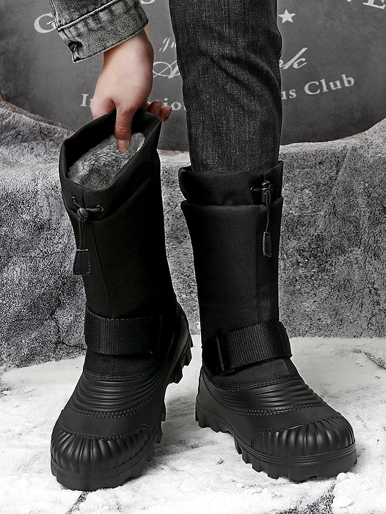 Stivali Mens Boots Warm Winter Snow Boots for Men Waterproof Mid-carf Boot Outdoor Fishing Hunting Duck Boot Warm Cotton Shoes for Men