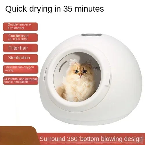 001-Box Asciugatrice Professionale Cani Gatti, Ioni, 20-45°C, Silenziosa⚠️
