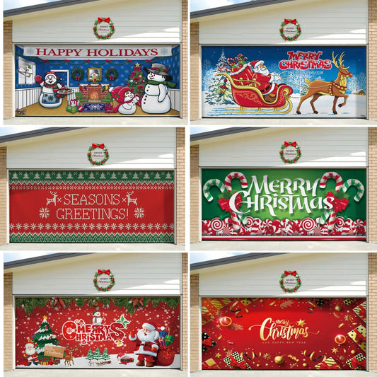 Umi Christmas Garage Door Cover Banner Large Christmas Background Hanging Garage Door Room Multi purpose Decor Christmas Poster