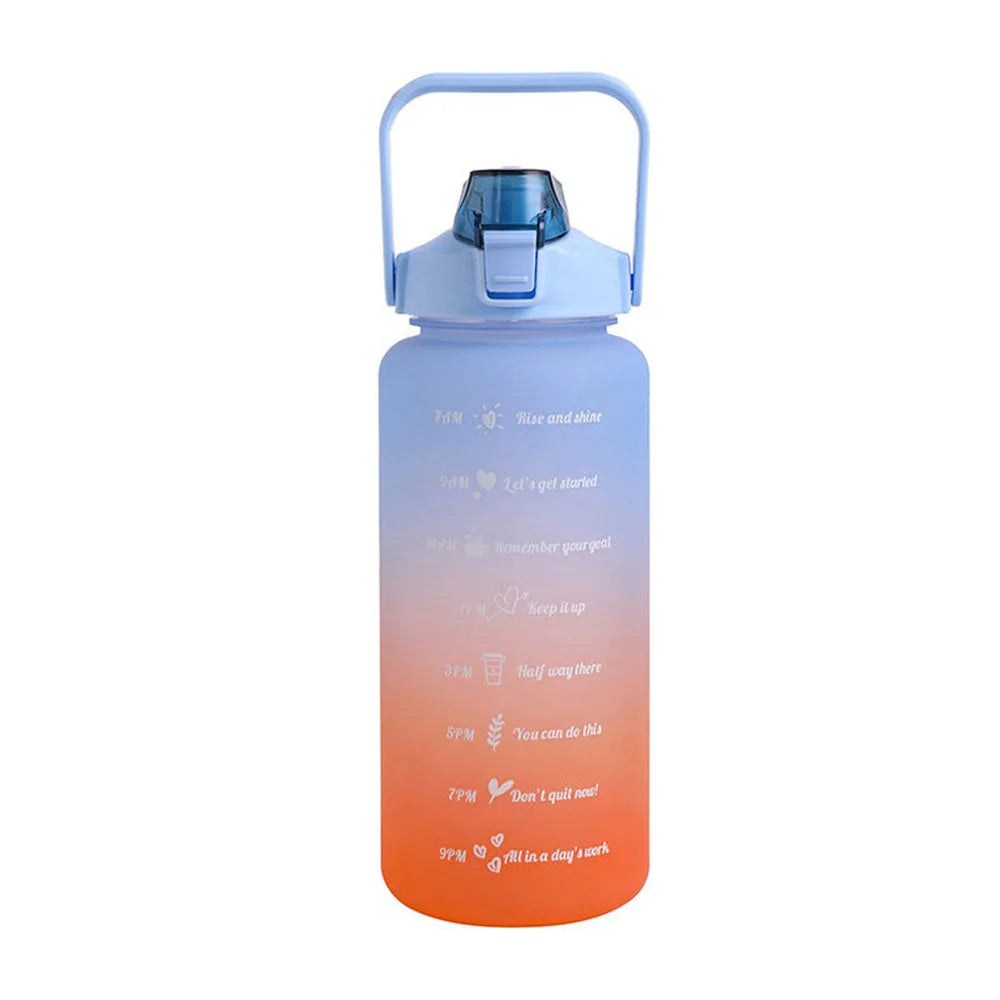 Water Bottle 2 Liter Stay Hydrated Motivated Leakproof Plastic Sport Bottle Reminder Times Sports Outdoor Fitness Office Indoor