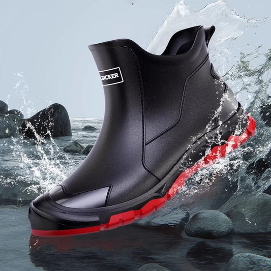 Stivali da pesca New Men's Deck Boots Fishing Boots Waterproof Rain Boots Slip On Neoprene Shoes Men's Gardening Fishing  Boating Camping Sailing