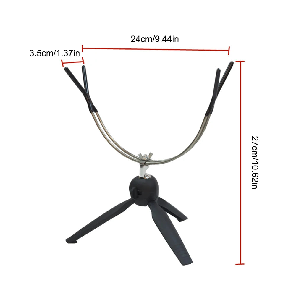 Supporti Portable Ice Fishing Rod Holder Easily Installation Double-Head Fish Pole Holder Adjustable Angle Metal Folding Rod Holder