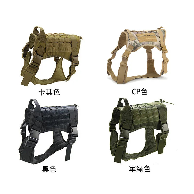Tactical Dog Harness Military Pet German Shepherd  Pet Training Vest Dog Harness and Leash Set for Small Medium Large Dogs