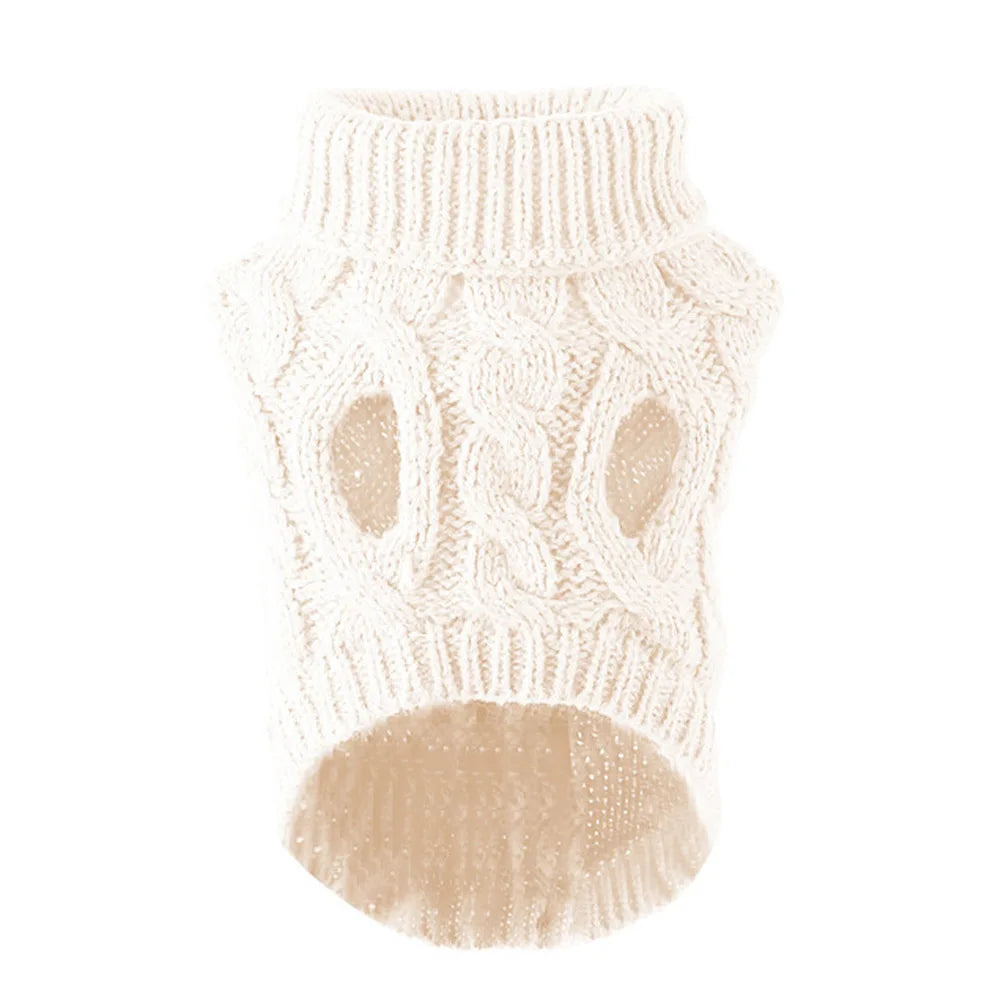 Vestiti New Pet Small Pet Dog Clothes Sweater Fashion Autumn Winter Solid Fried Dough Twists Knitting Warm Comfort Clothing