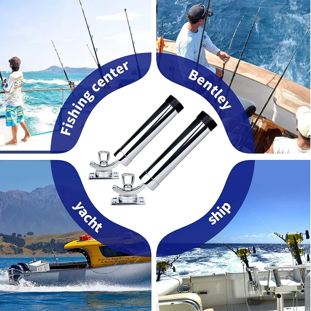 Supporti Fishing Boat Rod Holder Adjustable Rod 316 Stainless Steel Deck Mounted Rod Holder for Deck Yacht Marine  Universal Boat Gear